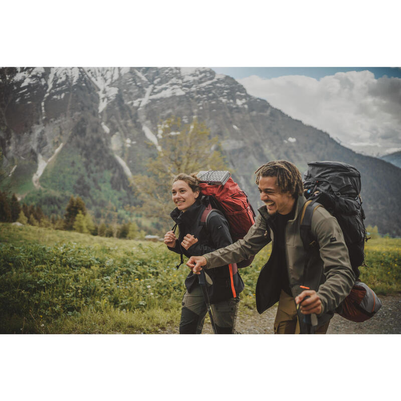Vestă Protecție vânt Softshell Trekking MT100 Kaki Bărbați