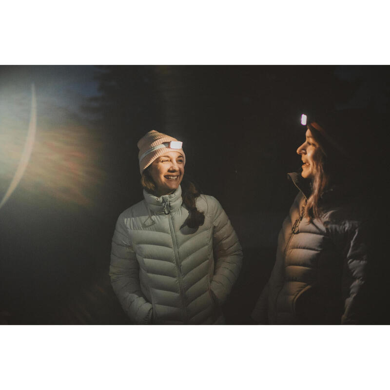 Daunenjacke Damen Komfort bis -10 °C Bergtrekking - MT500 hellgrau 