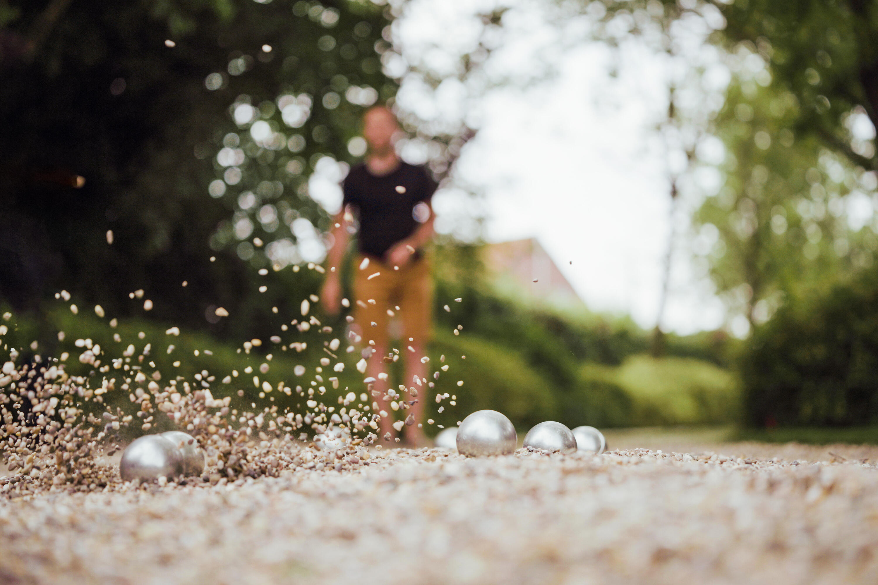 Jeu de 3 boules de pétanque striées – Loisir 100 5/13