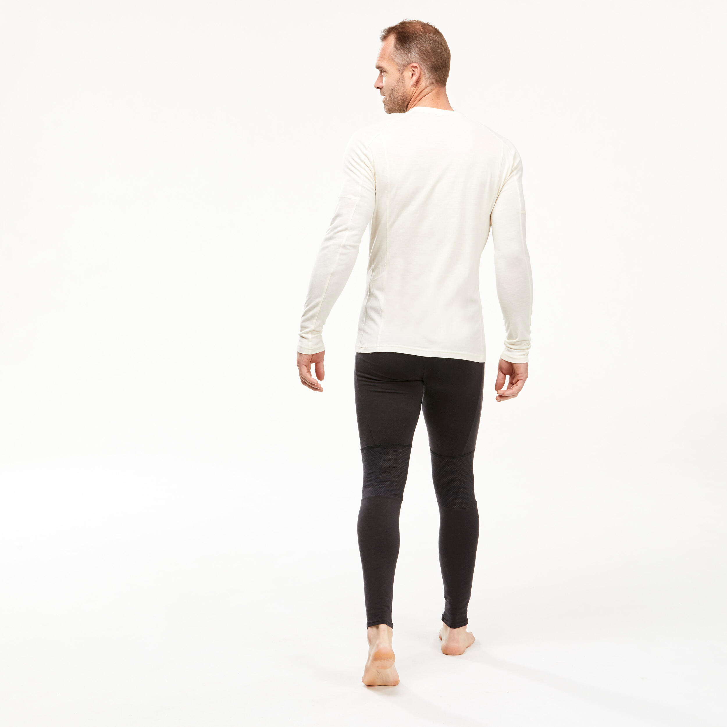 Men's Merino Wool Base Layer Tights - MT 500 - Black - Forclaz - Decathlon