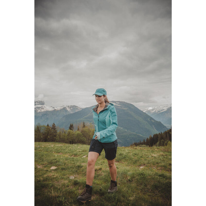 Softshelljacke Damen winddicht warm Bergwandern - MT500 türkis