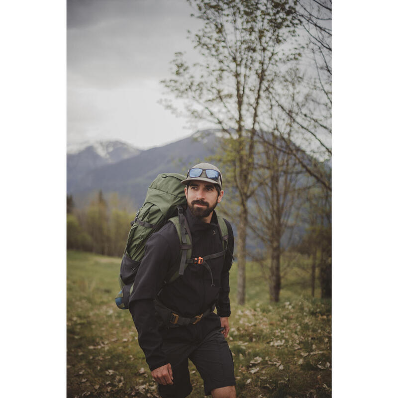 Erkek Outdoor Trekking Rüzgar Kesen Softshell Mont - Siyah - MT100
