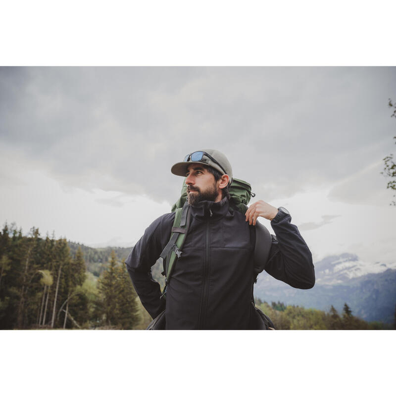 Vestă Protecție vânt Softshell Trekking MT100 Negru Bărbați