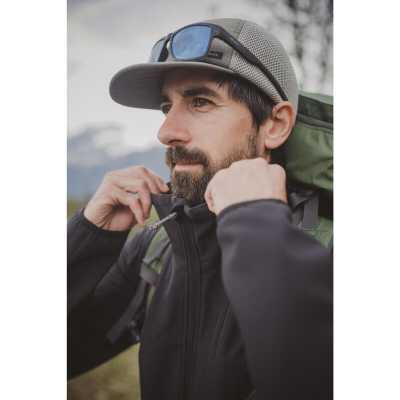 Geacă cu protecție împotriva vântului Softshell Trekking MT100 Kaki Bărbați