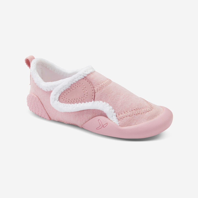 Zapatillas Bebé primeros pasos Domyos 550 forro polar rosa tallas 20 al 30