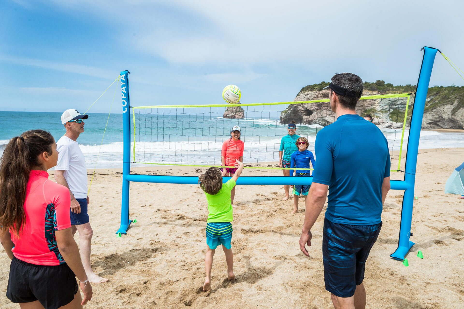 Aufbau des Beachvolleyballnetzes BV500