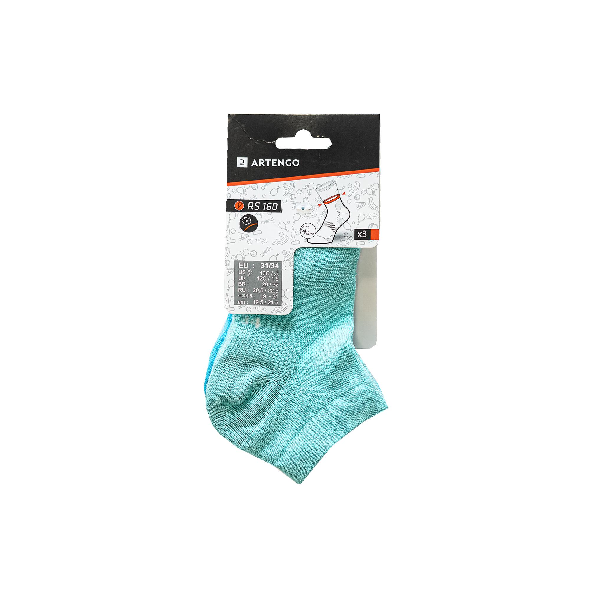 Kids' Mid Sports Socks RS 160 Tri-Pack - Turquoise 8/8