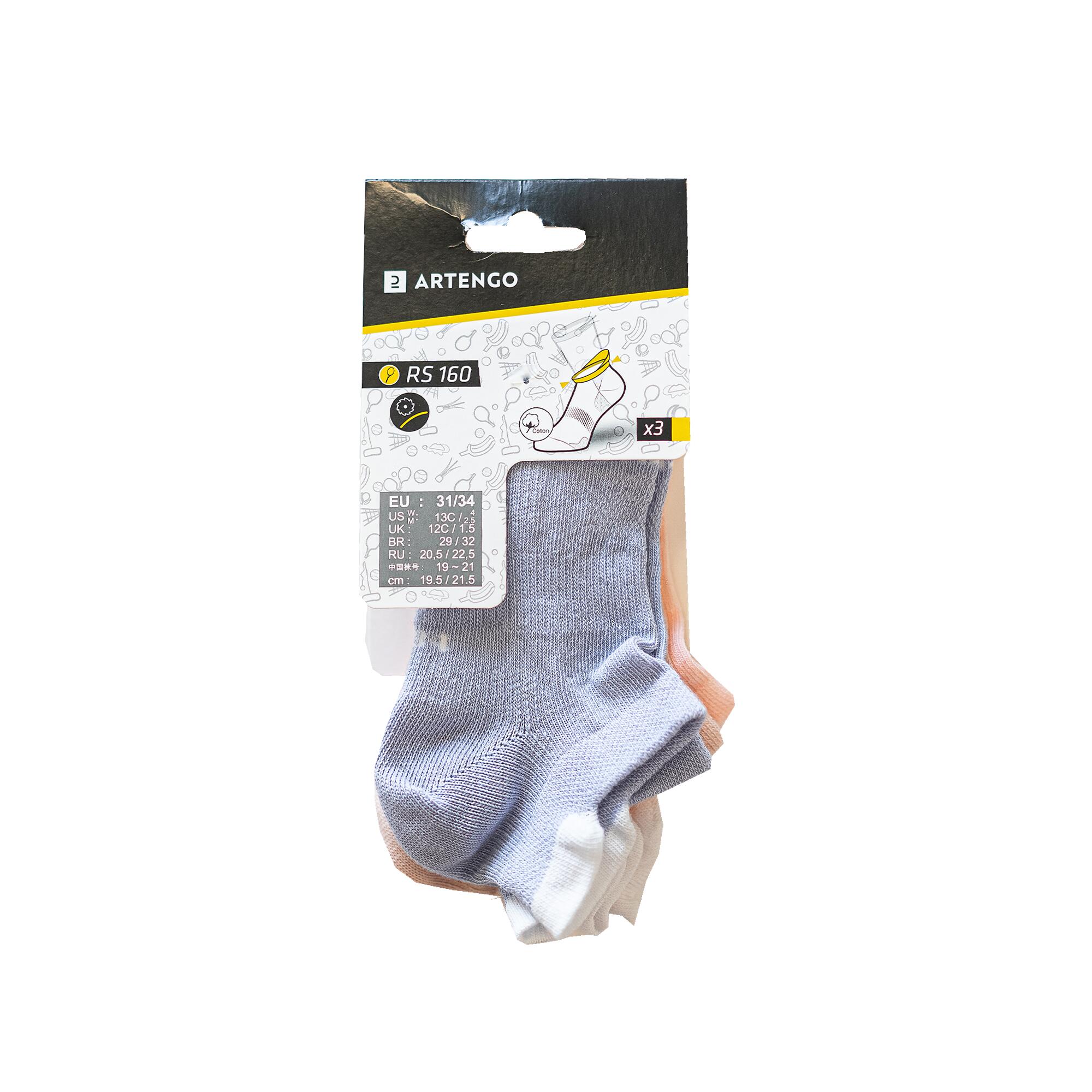 Kids' Low Sports Socks Tri-Pack RS 160 - Purple/Peach/Pink 8/15
