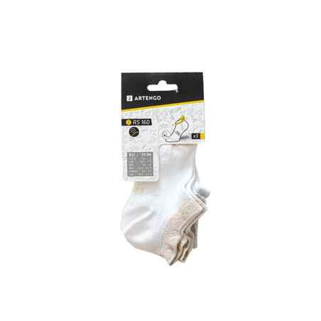 Χαμηλές παιδικές κάλτσες τένις RS 160, 3 ζεύγη - Λευκό