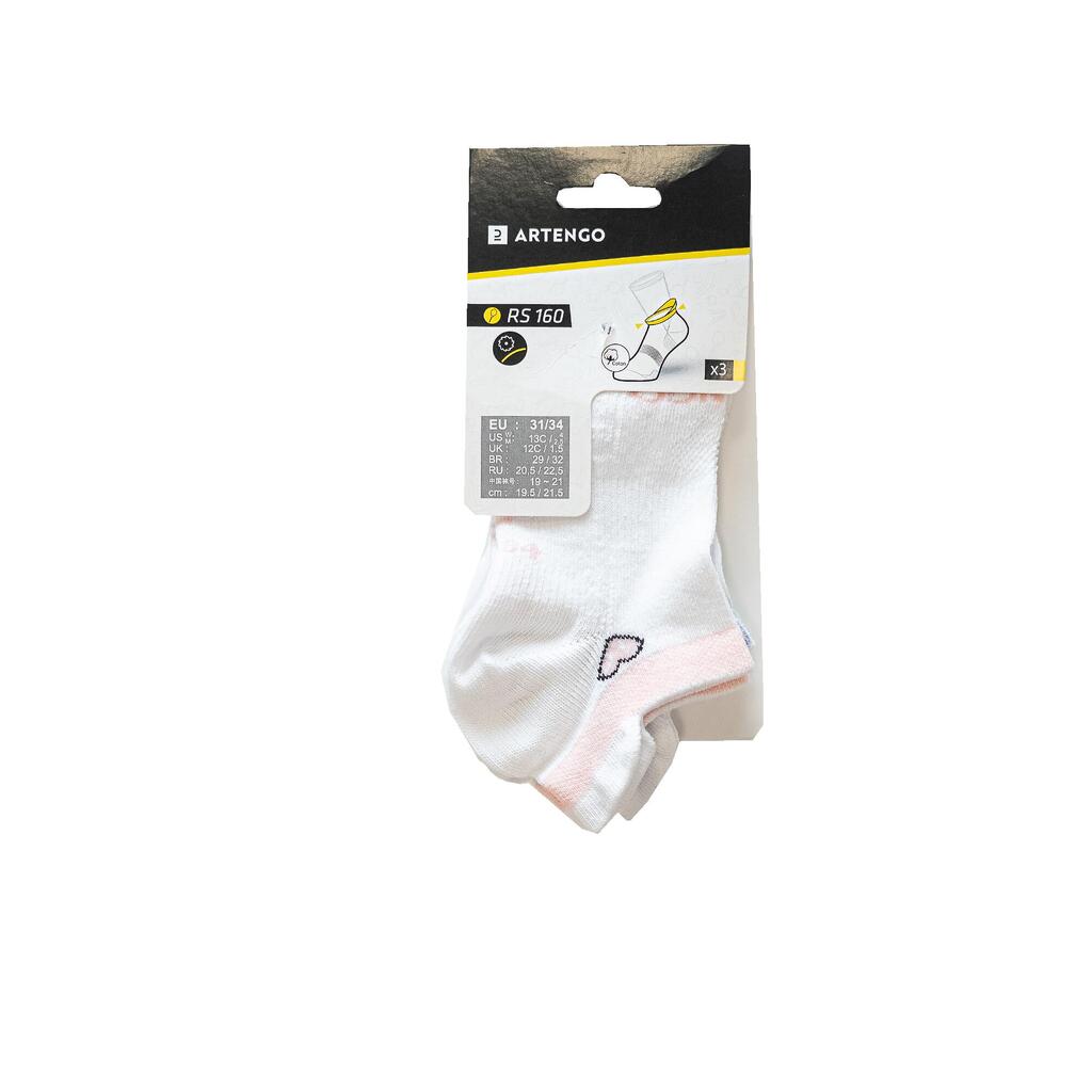 Kids' Low Tennis Socks RS 160 Tri-Pack - Green/Purple