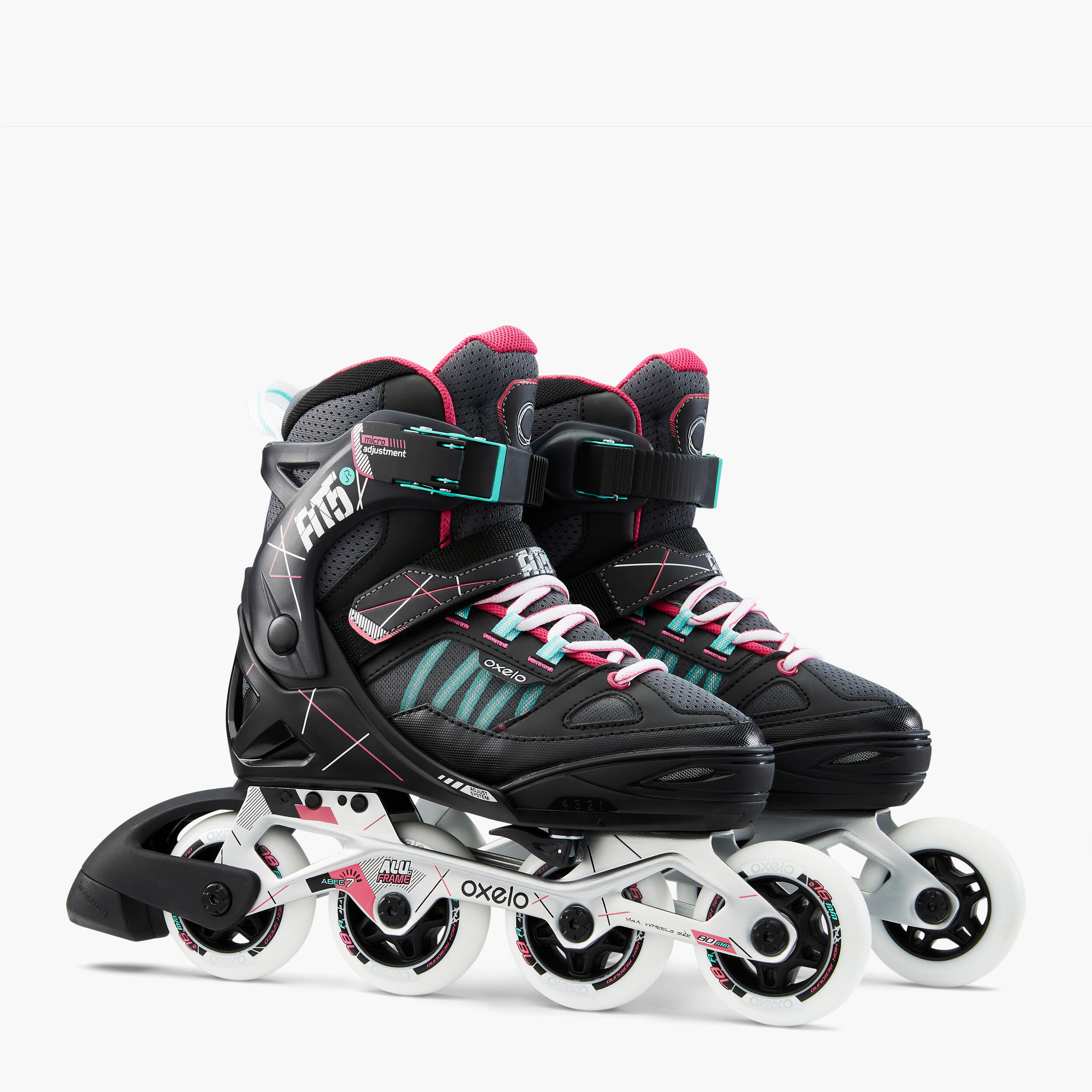 Fit 5 Jr Kids' Inline Fitness Skates - Grey/Pink 5/8