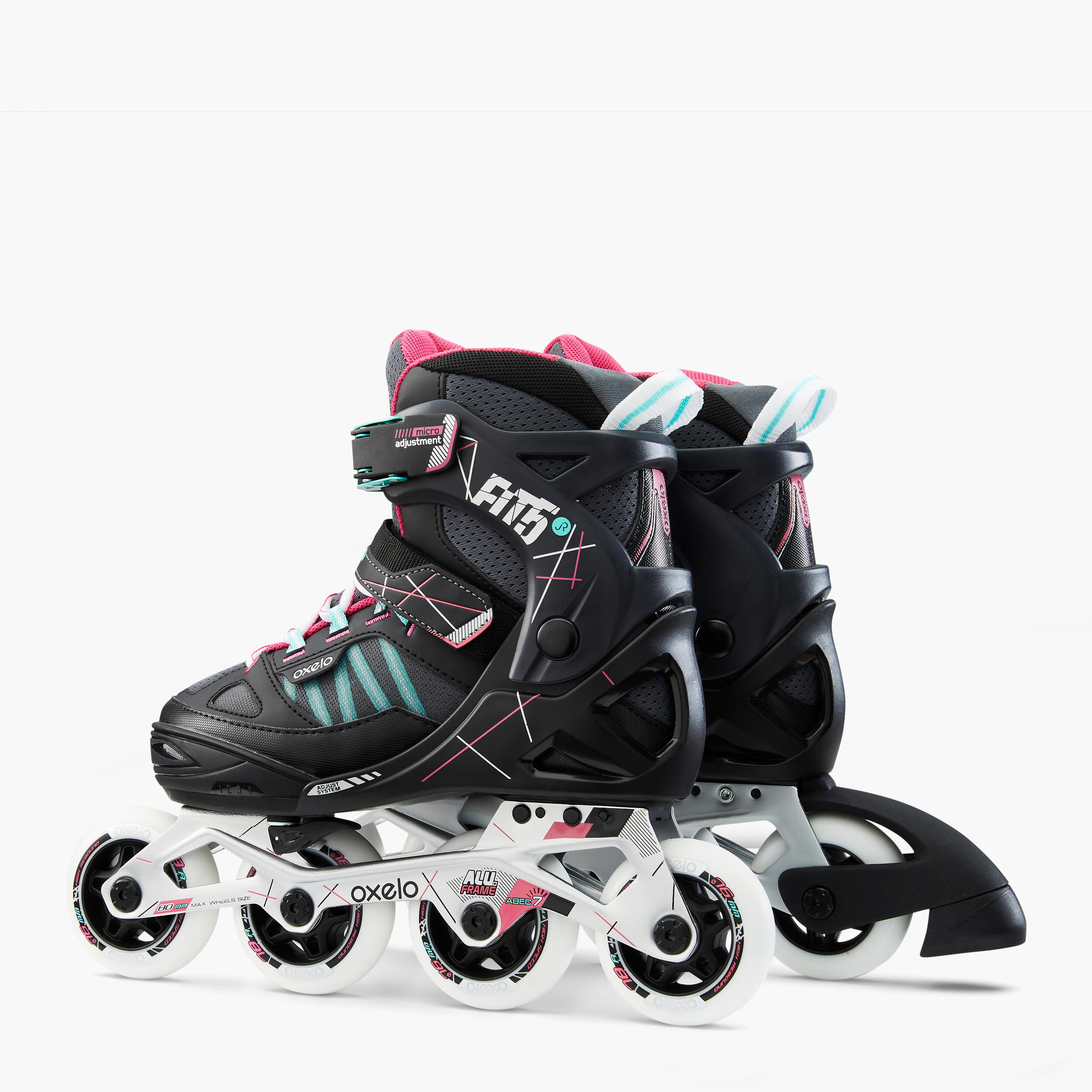 Fit 5 Jr Kids' Inline Fitness Skates - Grey/Pink 6/8