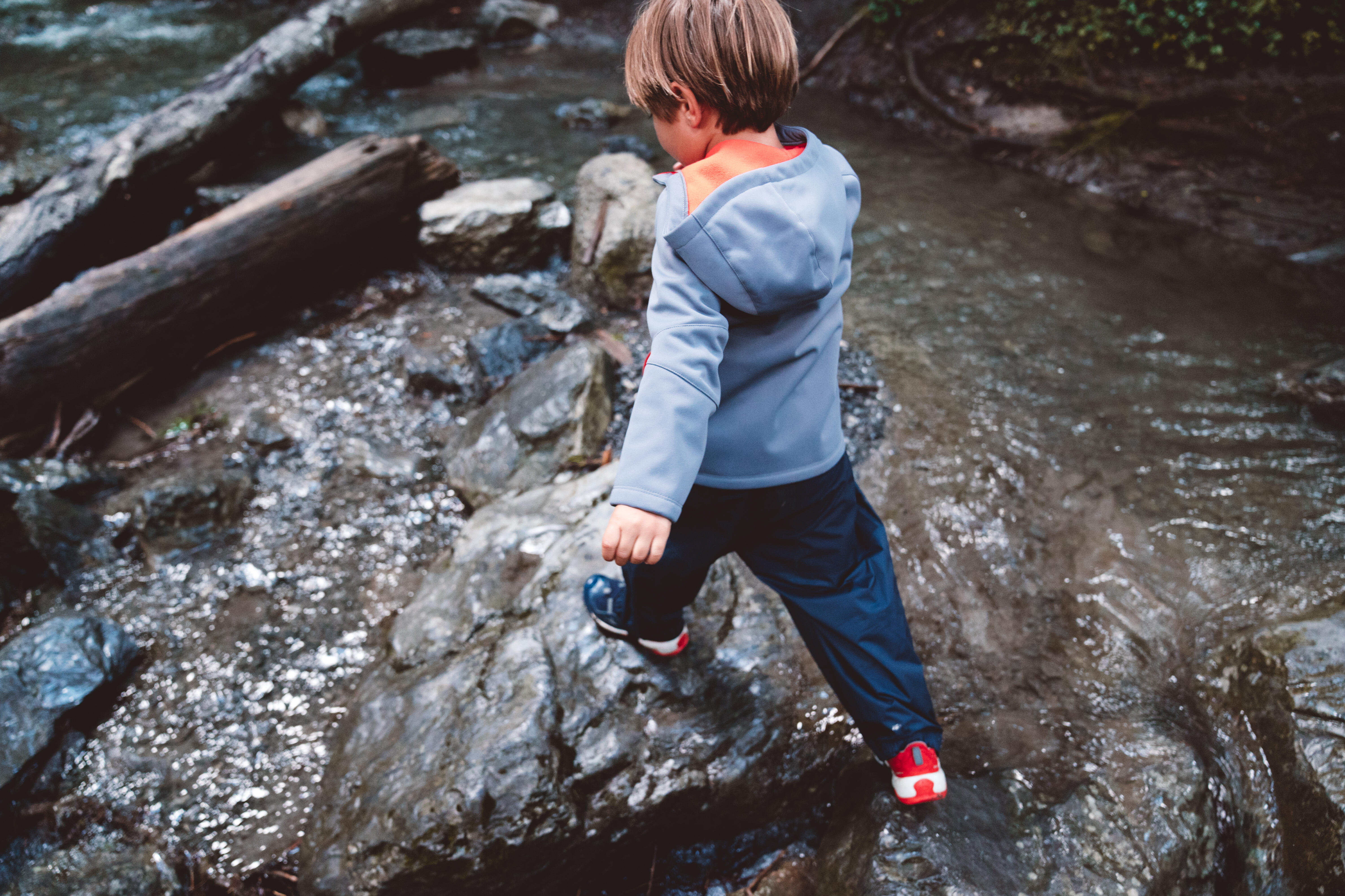 Kids’ Hiking Bib Pants - Blue - QUECHUA