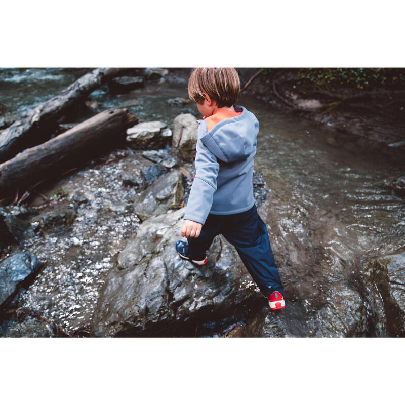 Waterdichte wandelbroek met bretels voor kinderen marineblauw 2-6 jaar