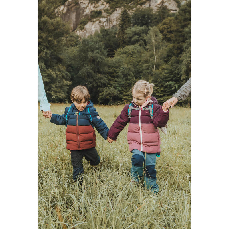 Geacă Drumeție la munte Albastru-Bordo Copii 2-6 ani