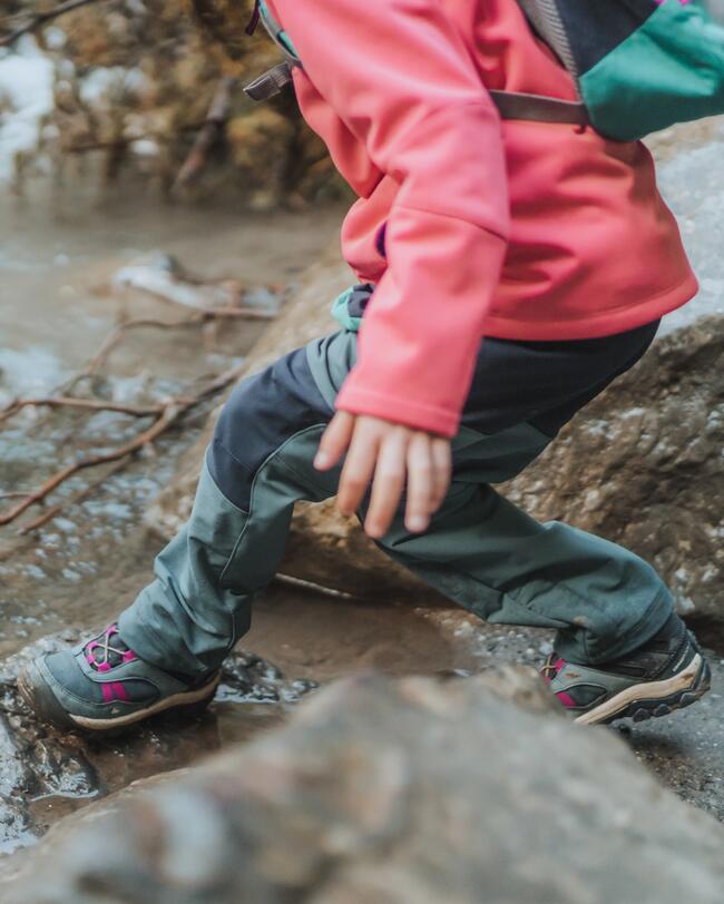 Wanderschuhe Crossrock halbhoch wasserdicht Schnellschnürung Kinder