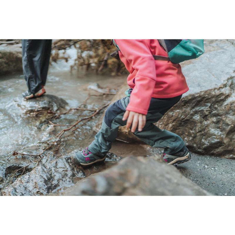 WATERPROOF MOUNTAIN HIKING SHOES - CROSSROCK MID - BLUE - KIDS - SIZE 28 TO 34