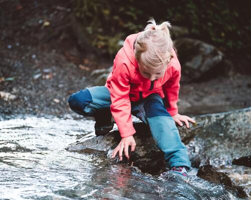 Wanderschuhe Crossrock halbhoch wasserdicht Schnellschnürung Kinder