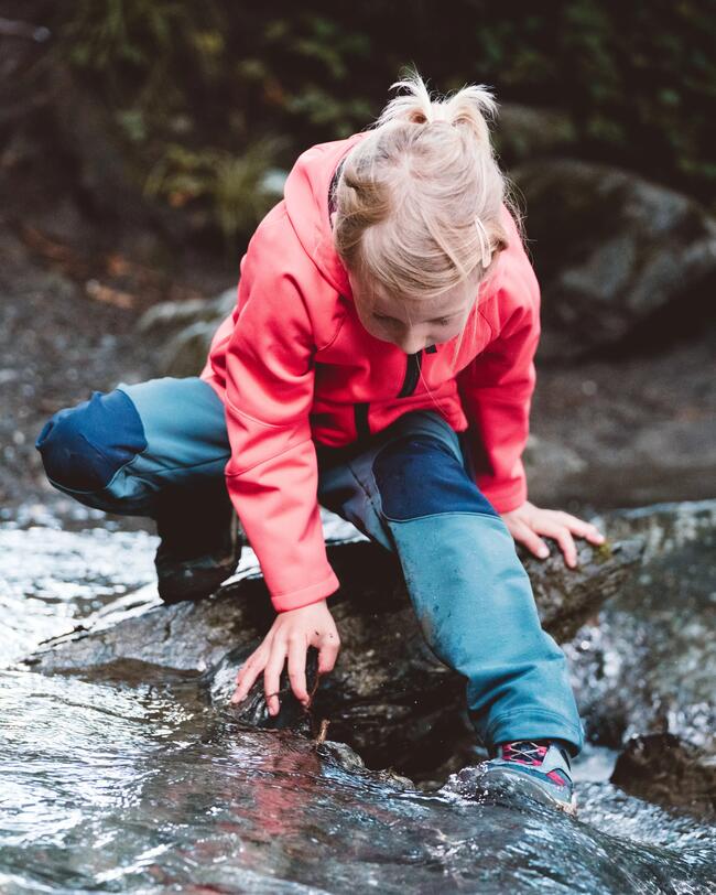 Wanderschuhe Crossrock halbhoch wasserdicht Schnellschnürung Kinder