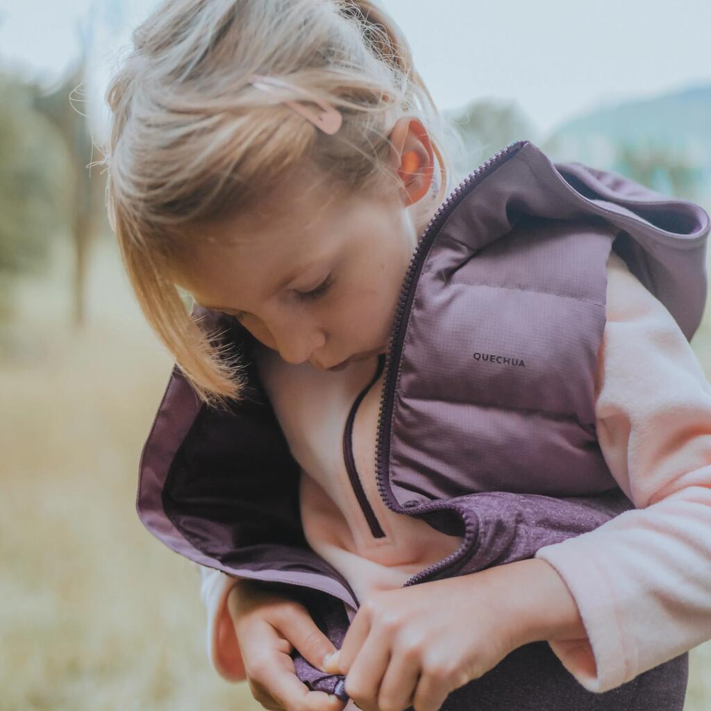 Kids’ Hiking Sleeves Padded Jacket - Age 2-6 years - Purple