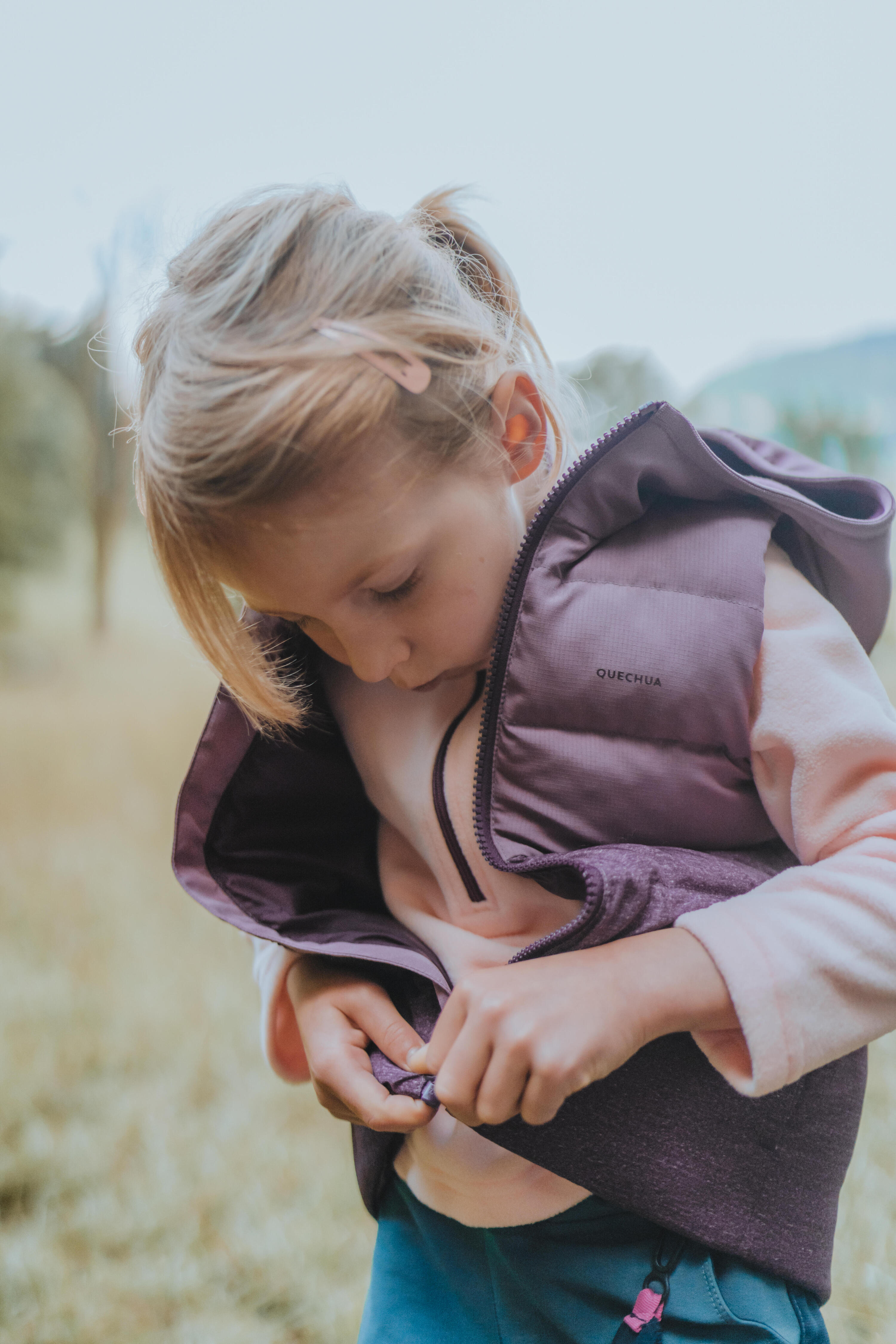 Kids’ Hiking Sleeves Padded Jacket - Age 2-6 years - Purple 2/11