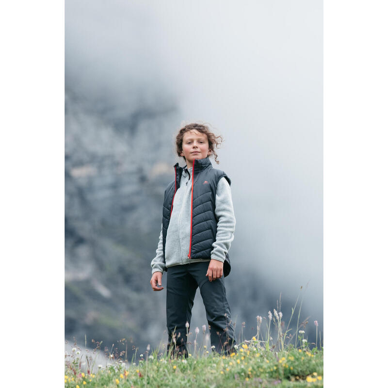 GILET DOUDOUNE DE RANDONNÉE - HYBRIDE NOIR - ENFANT 7-15 ANS