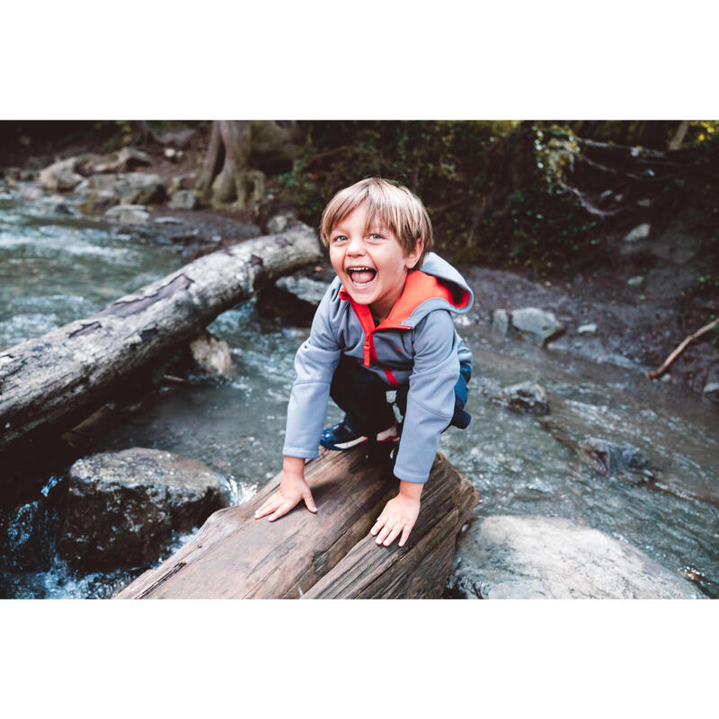 Waterdichte wandelbroek met bretels marineblauw kinderen 2-6 jaar