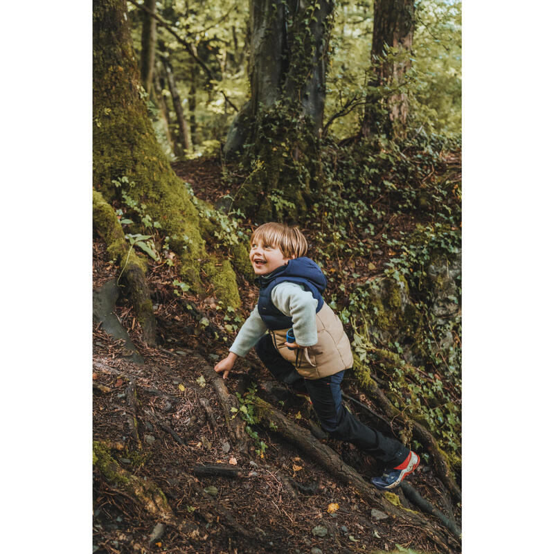 Doudoune sans manches de randonnée beige et bleue - enfant 2-6 ans