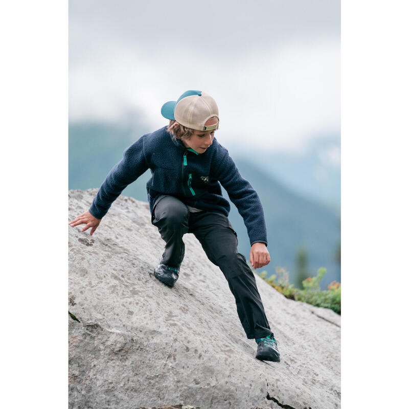 Pantalón de montaña y trekking desmontable Niños 7-15 años MH500 negro
