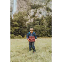 Kids’ Hiking Down Jacket Age 2-6 Years - Burgundy/Blue