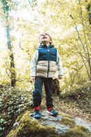 Kids’ Padded Hiking Gilet - Aged 2-6 - Beige and Blue