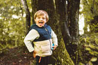 Kids’ Padded Hiking Gilet - Aged 2-6 - Beige and Blue