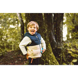 Kids’ Padded Hiking Gilet - Aged 2-6 - Beige and Blue