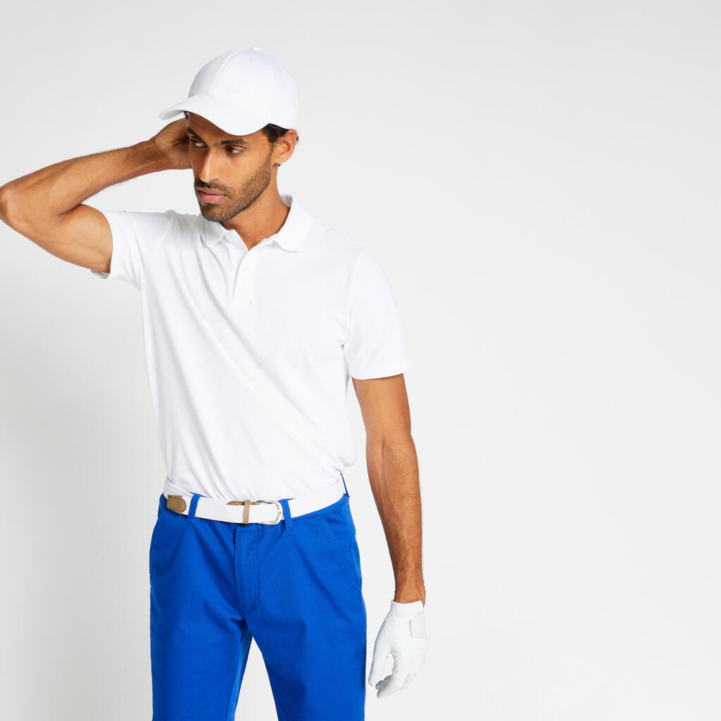 Polo de golf manches courtes homme MW500 blanc