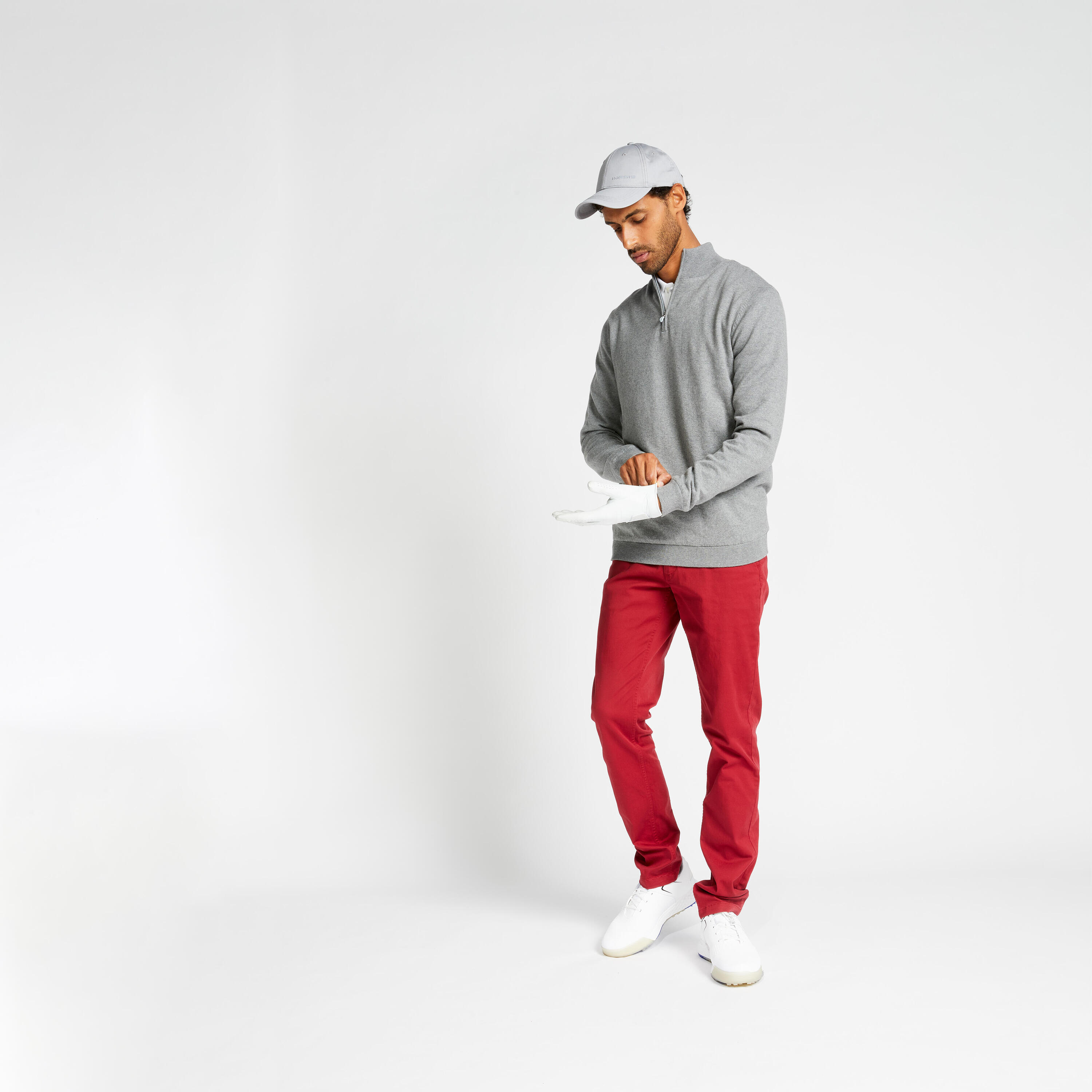 Men's golf windbreaker pullover MW500 grey 2/6