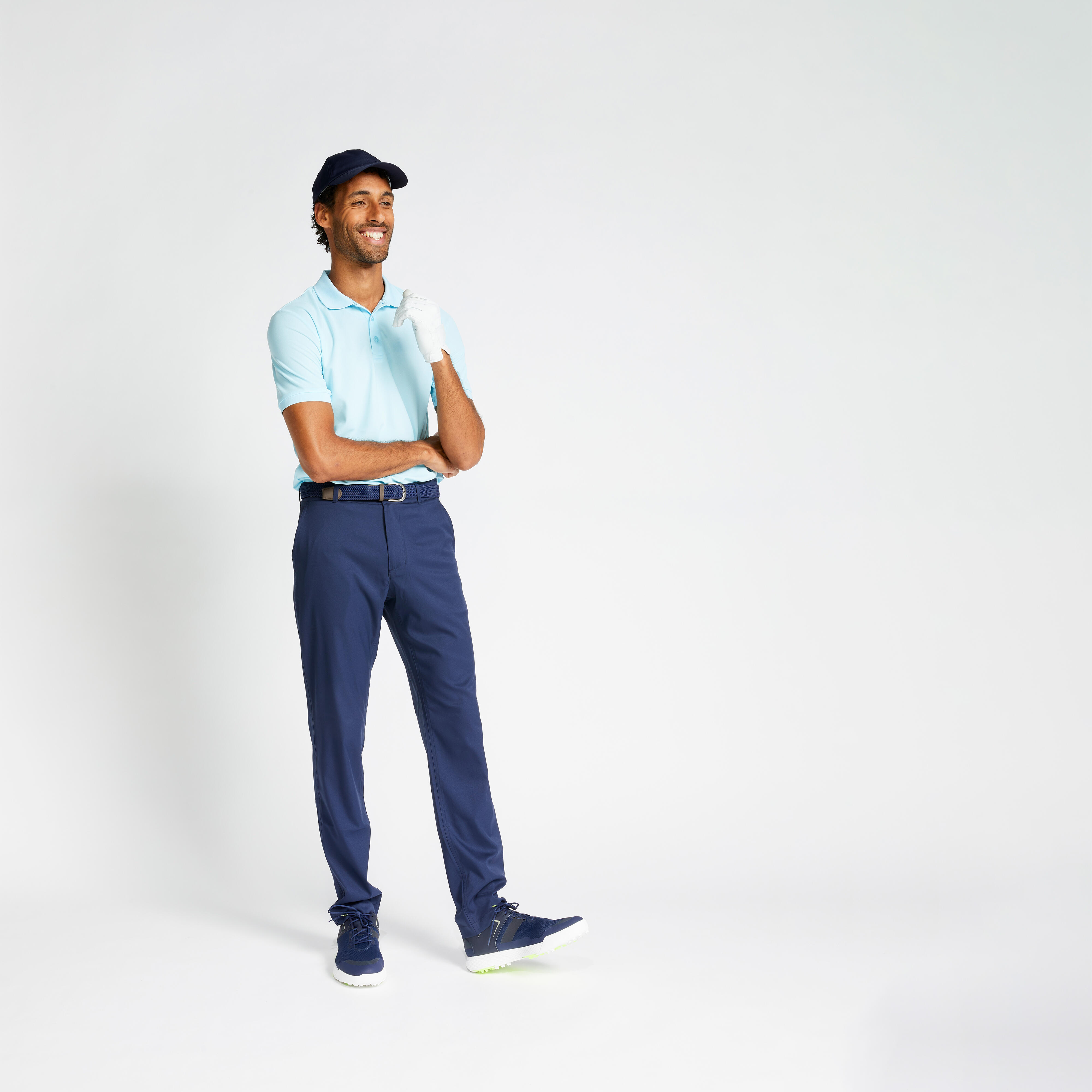 Kaus Polo Golf Pria - Biru Muda - Decathlon