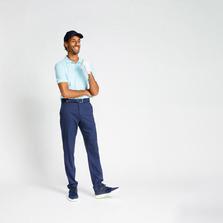 Men's golf short-sleeved polo shirt WW500 light blue