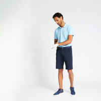 Men's golf short-sleeved polo shirt MW500 sky blue