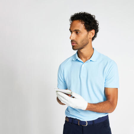 Polo de golf manches courtes homme MW500 bleu ciel