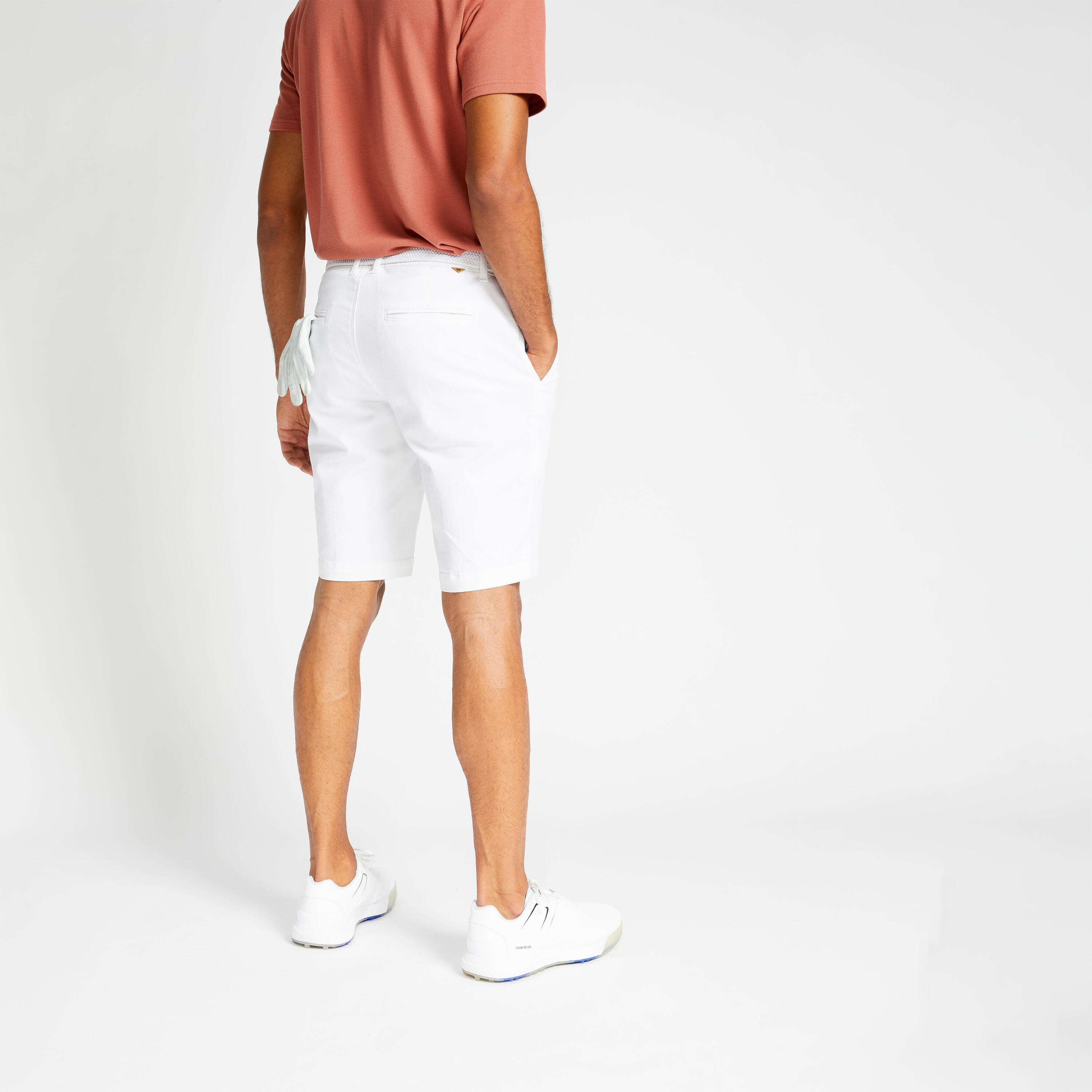 Golf chino short katoen heren MW500 wit 2/6