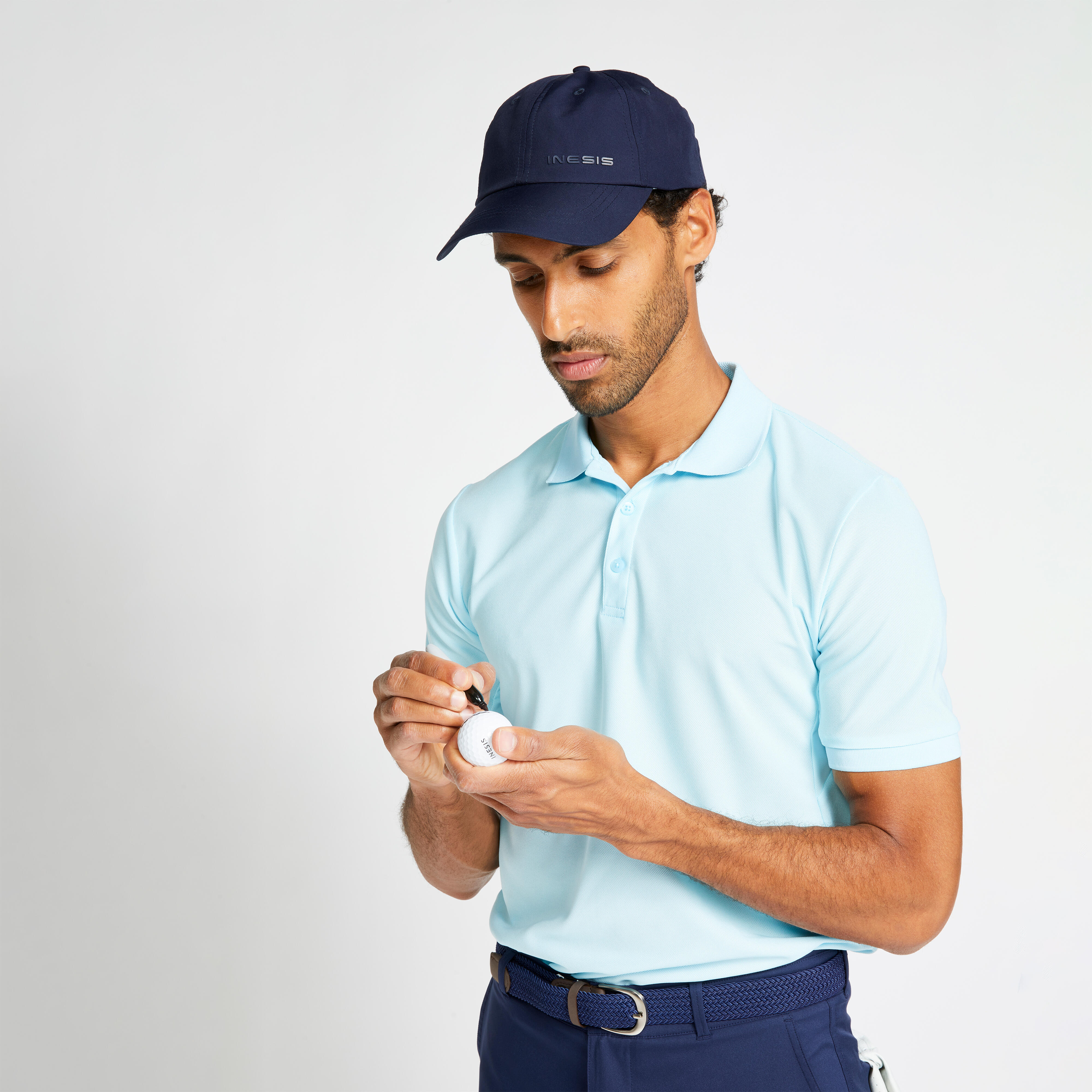 light blue golf polo shirt