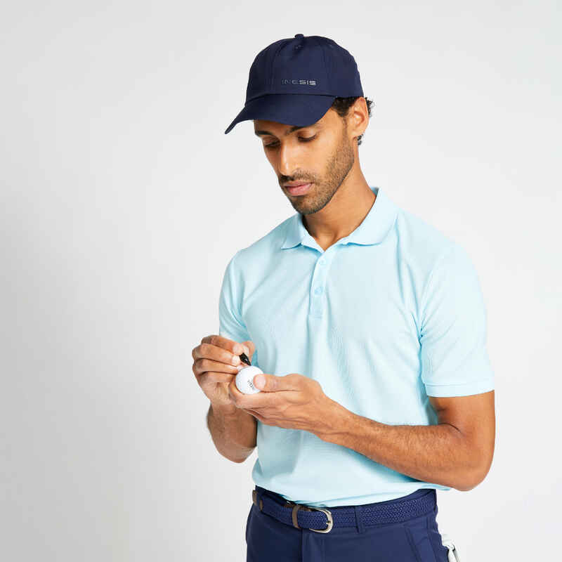 Men's golf short sleeve polo shirt - WW500 light blue