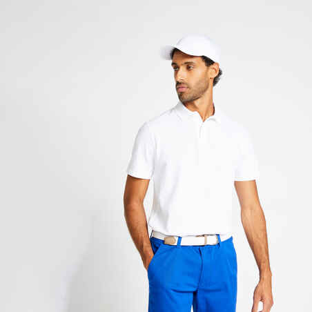 Men's golf short-sleeved polo shirt MW500 white