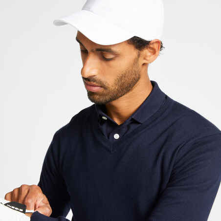 Men's golf V-neck pullover MW500 navy blue