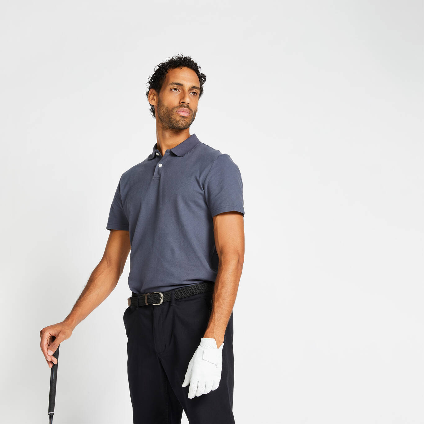 Men's golf shortsleeved polo shirt MW100 grey Decathlon