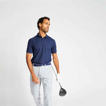 MEN'S GOLF SHORT-SLEEVED POLO SHIRT - WW500 NAVY BLUE