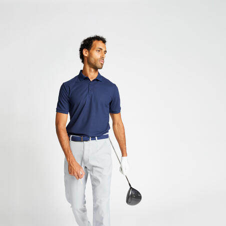 Polo de golf manches courtes homme WW500 bleu marine