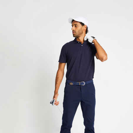 Men's golf short-sleeved polo shirt MW500 navy blue