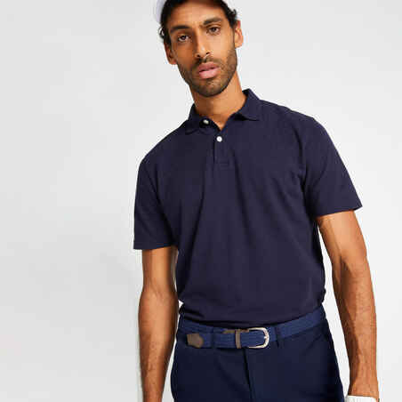 Men's golf short-sleeved polo shirt MW500 navy blue