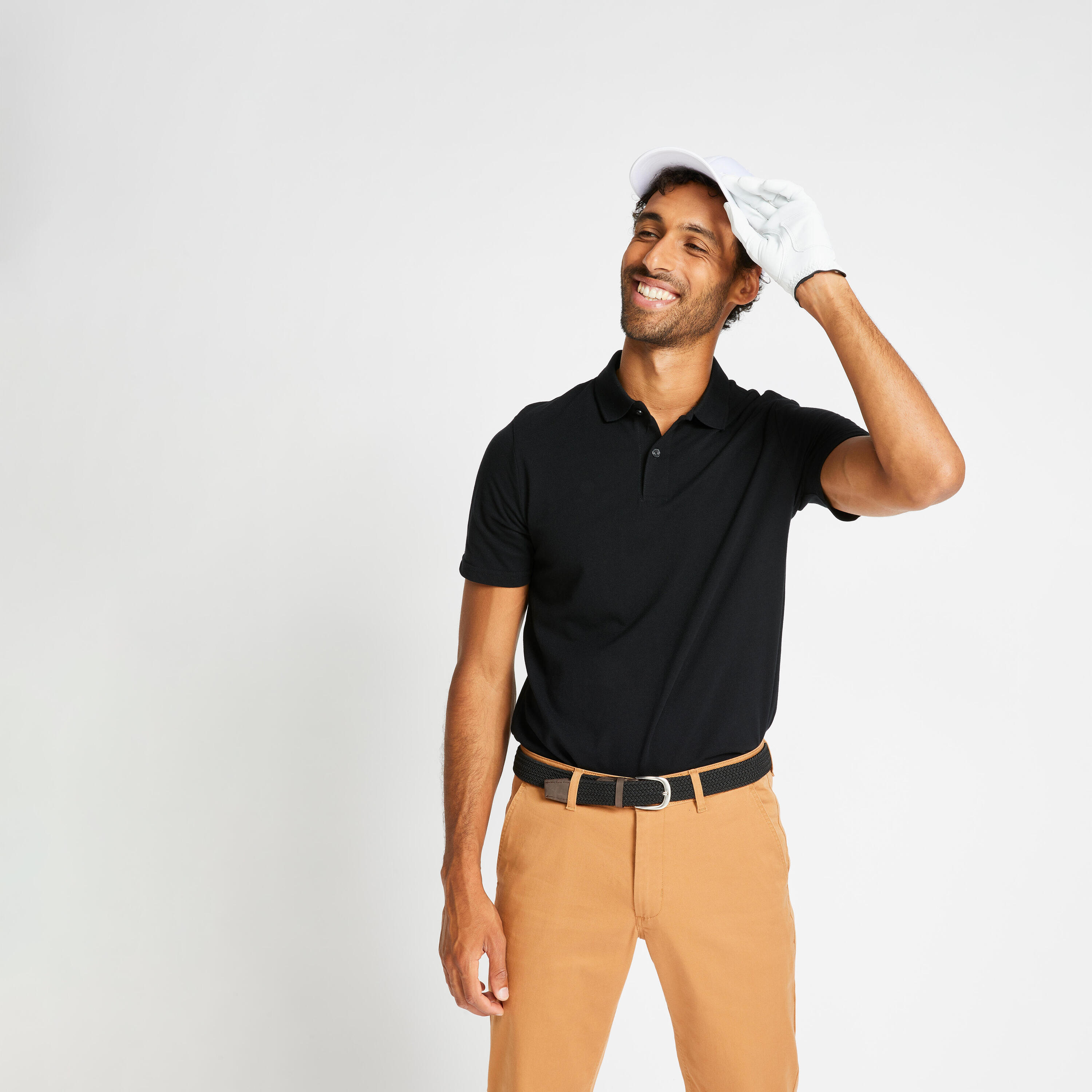 Polo de golf manches courtes homme MW500 noir 3/63